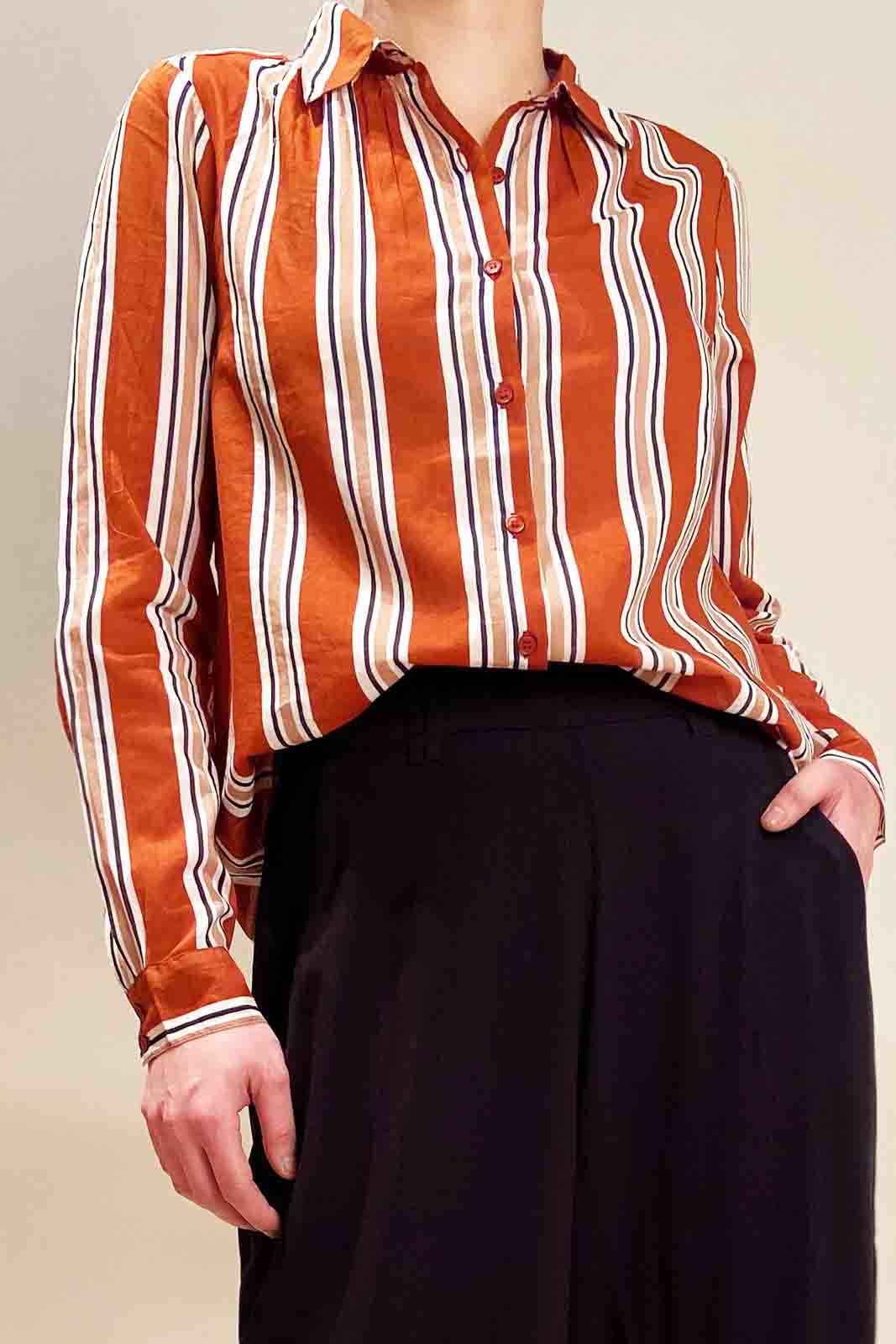 PETITE MENDIGOTE Mod. TATIANA RAYURE TERRE PETITE MENDIGOTE Mod. TATIANA RAYURE TERRE