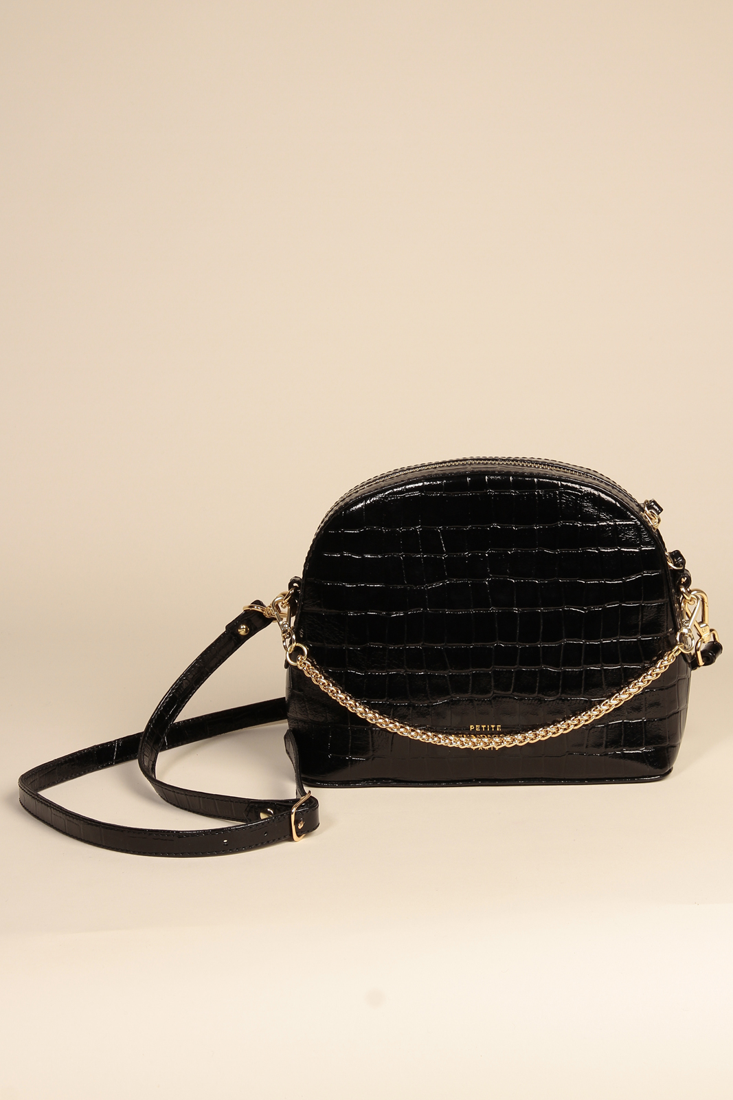 PETITE MENDIGOTE Mod. GASPARD CROCO BLACK